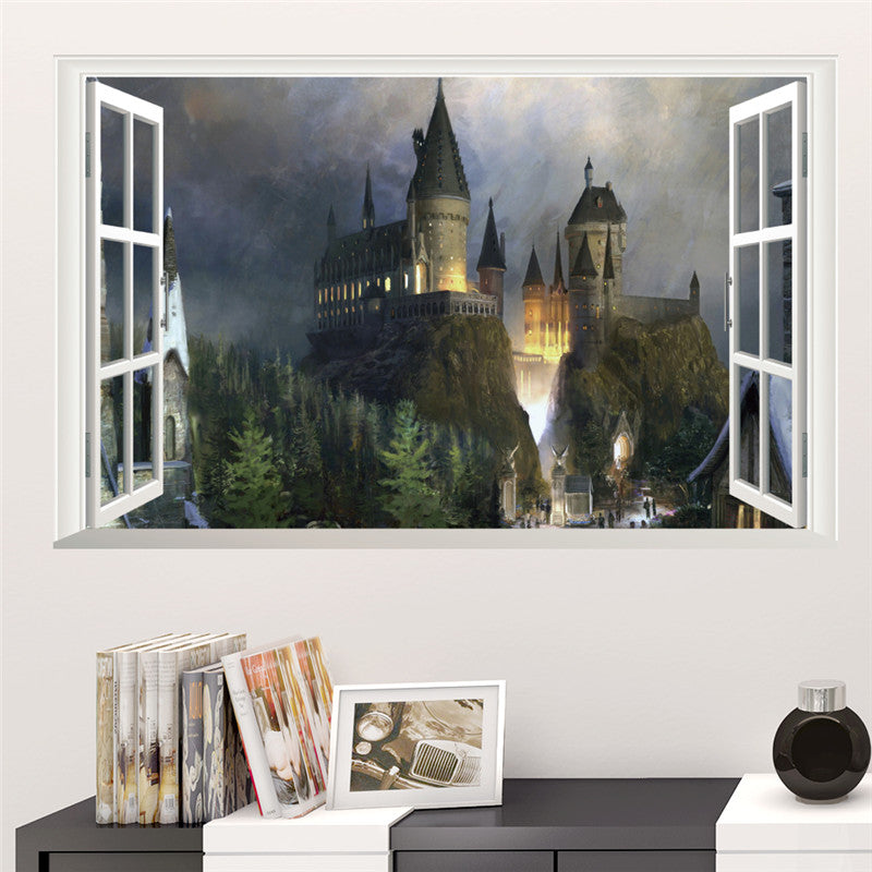 3D Window Hogwarts Decal